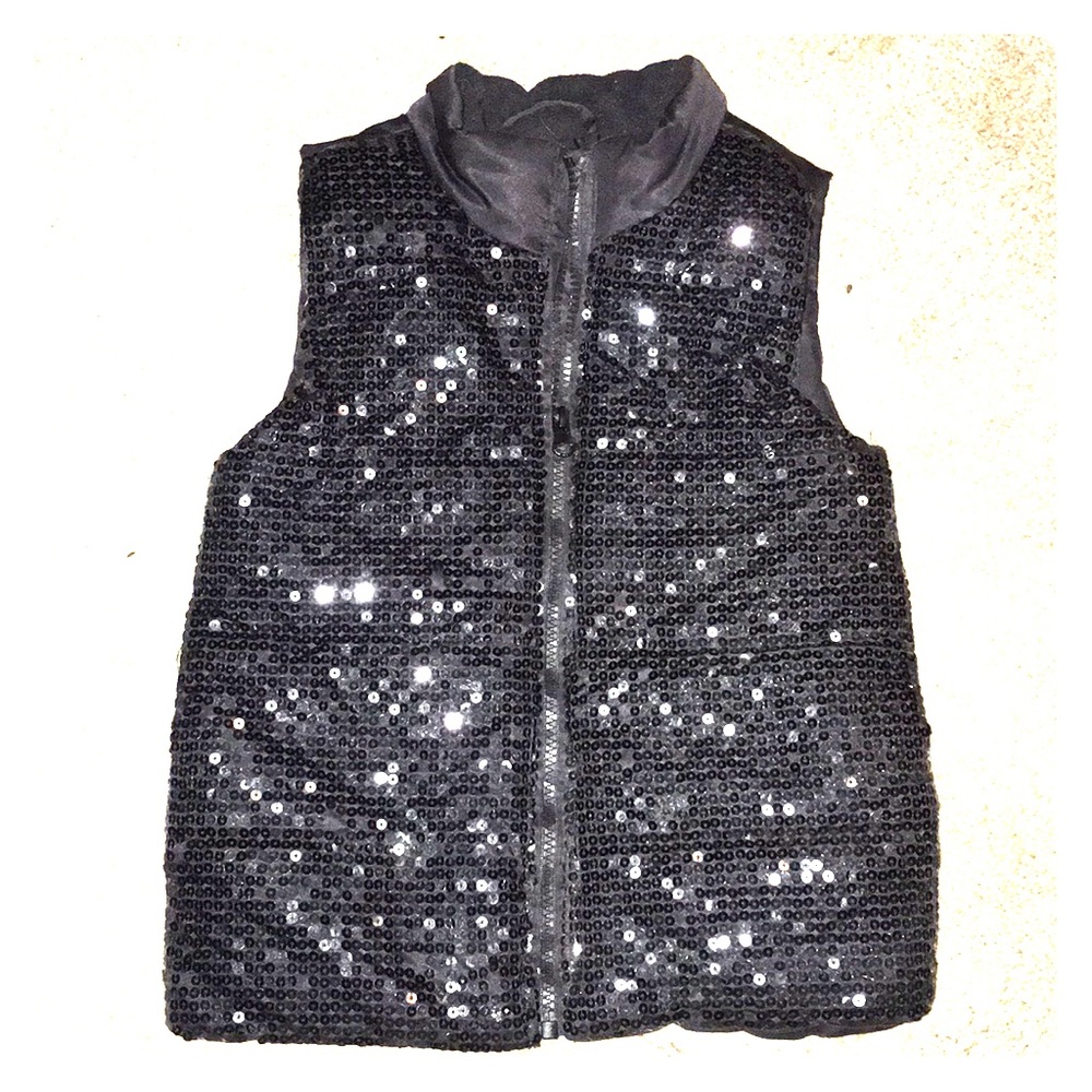 Like New Sparkly Black Vests